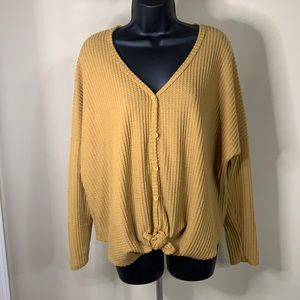 Live in the Moment, Large, Mustard, Waffle Shirt